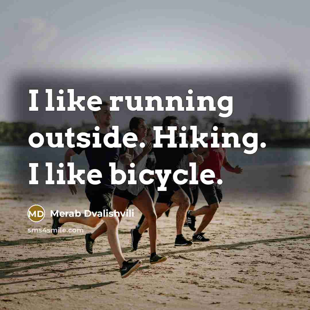 “I like running outside. Hiking. I like bicycle.” quote by Merab Dvalishvili