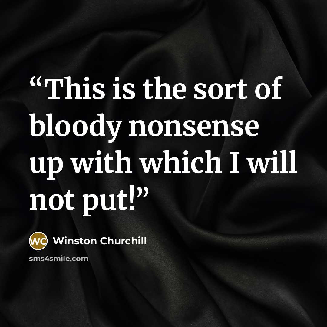 “This is the sort of bloody nonsense up with which I will not put!” quote by Winston Churchill