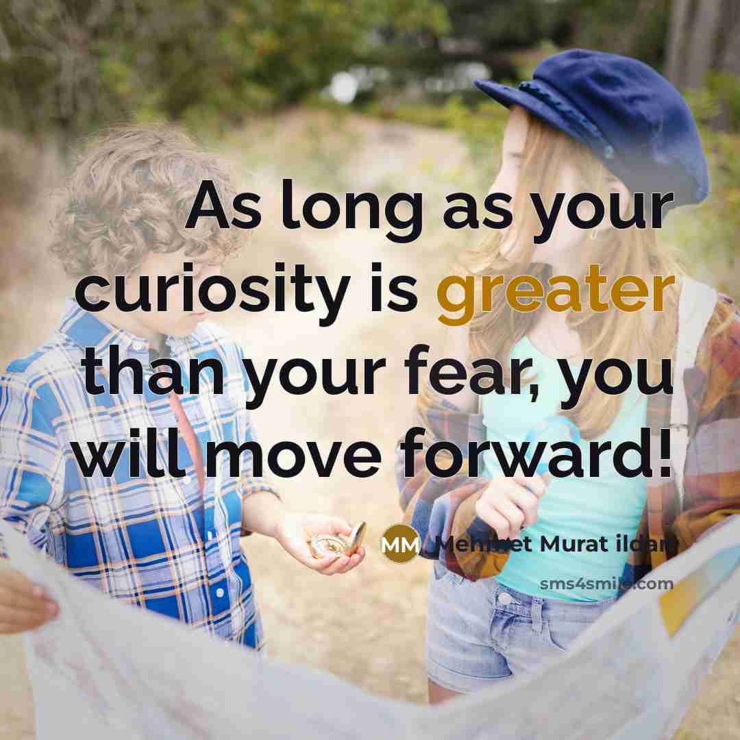 “As long as your curiosity is greater than your fear, you will move forward!” quote by Mehmet Murat Ildan