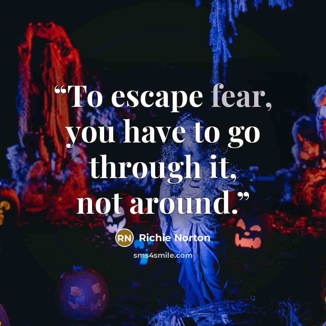“To escape fear, you have to go through it, not around.” quote by Richie Norton