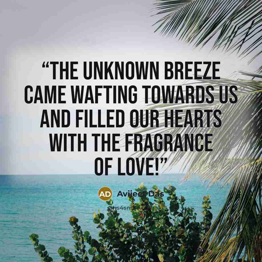 “The unknown breeze came wafting towards us and filled our hearts with the fragrance of love!” quote by Avijeet Das
