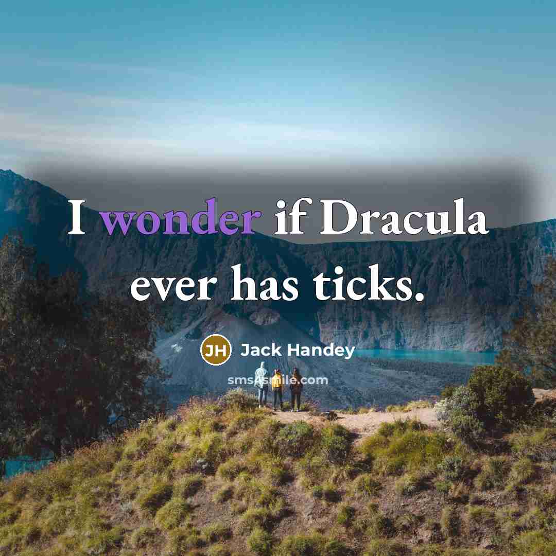 “I wonder if Dracula ever has ticks.” quote by Jack Handey