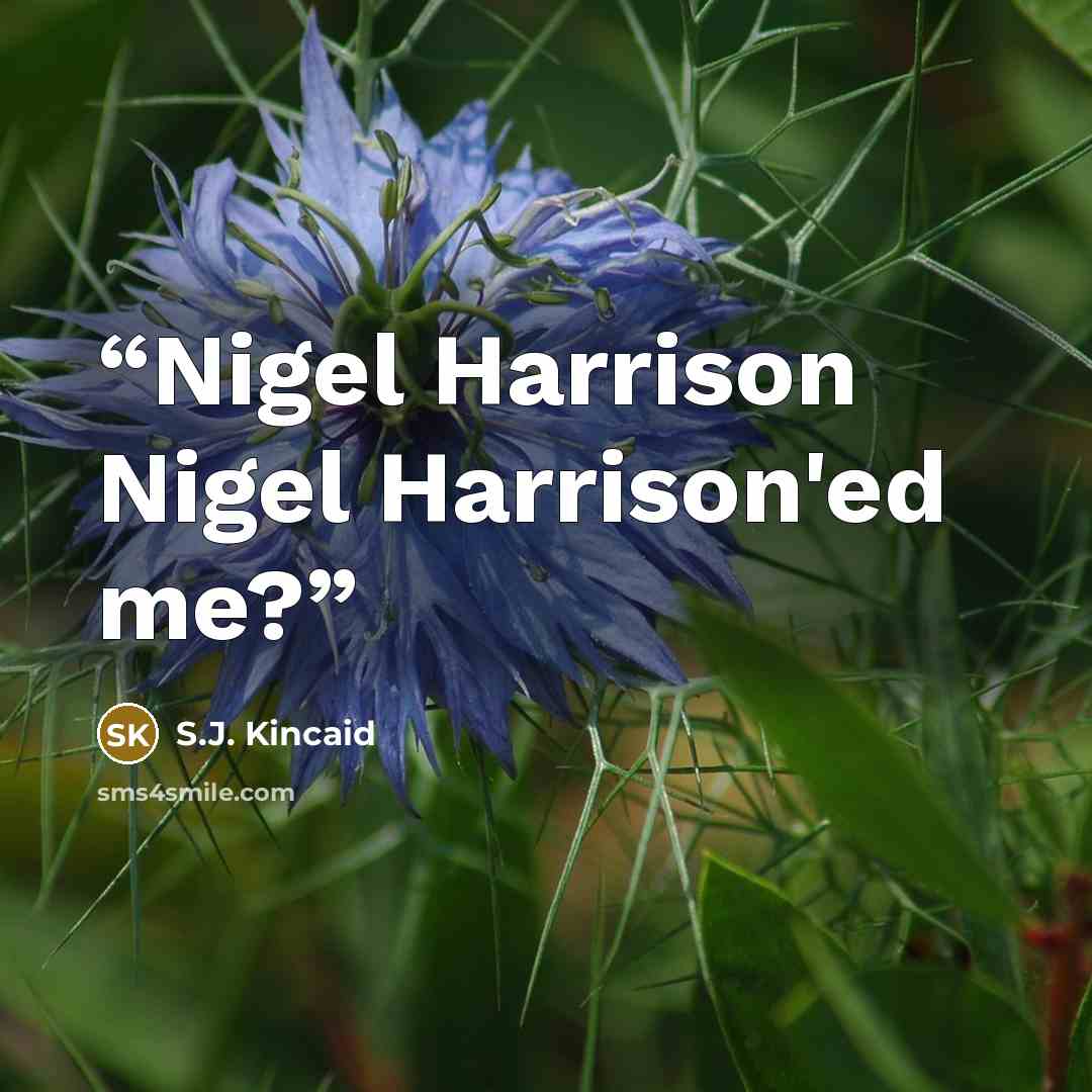 “Nigel Harrison Nigel Harrison'ed me?” quote by S.J. Kincaid