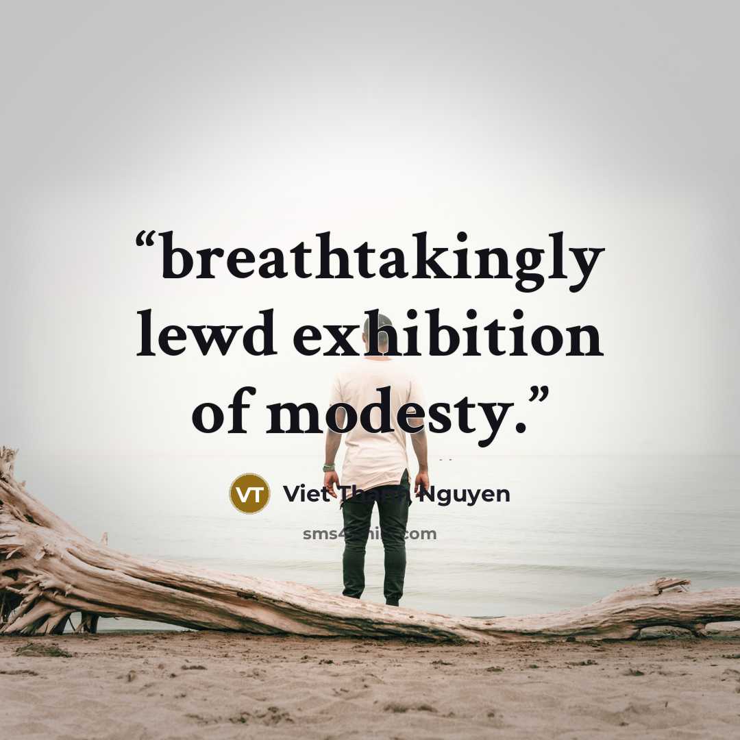 “breathtakingly lewd exhibition of modesty.” quote by Viet Thanh Nguyen