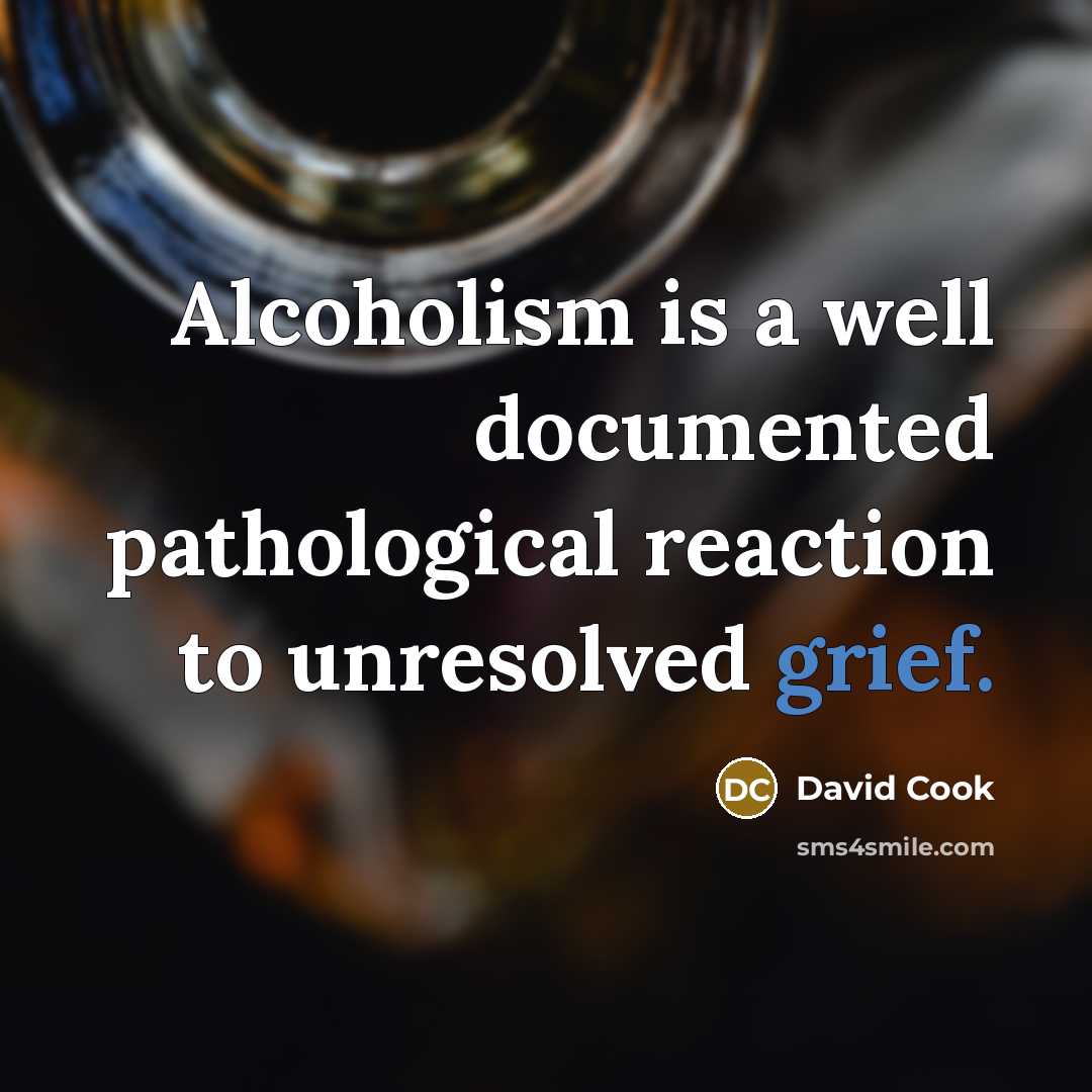 “Alcoholism is a well documented pathological reaction to unresolved grief.” quote by David Cook
