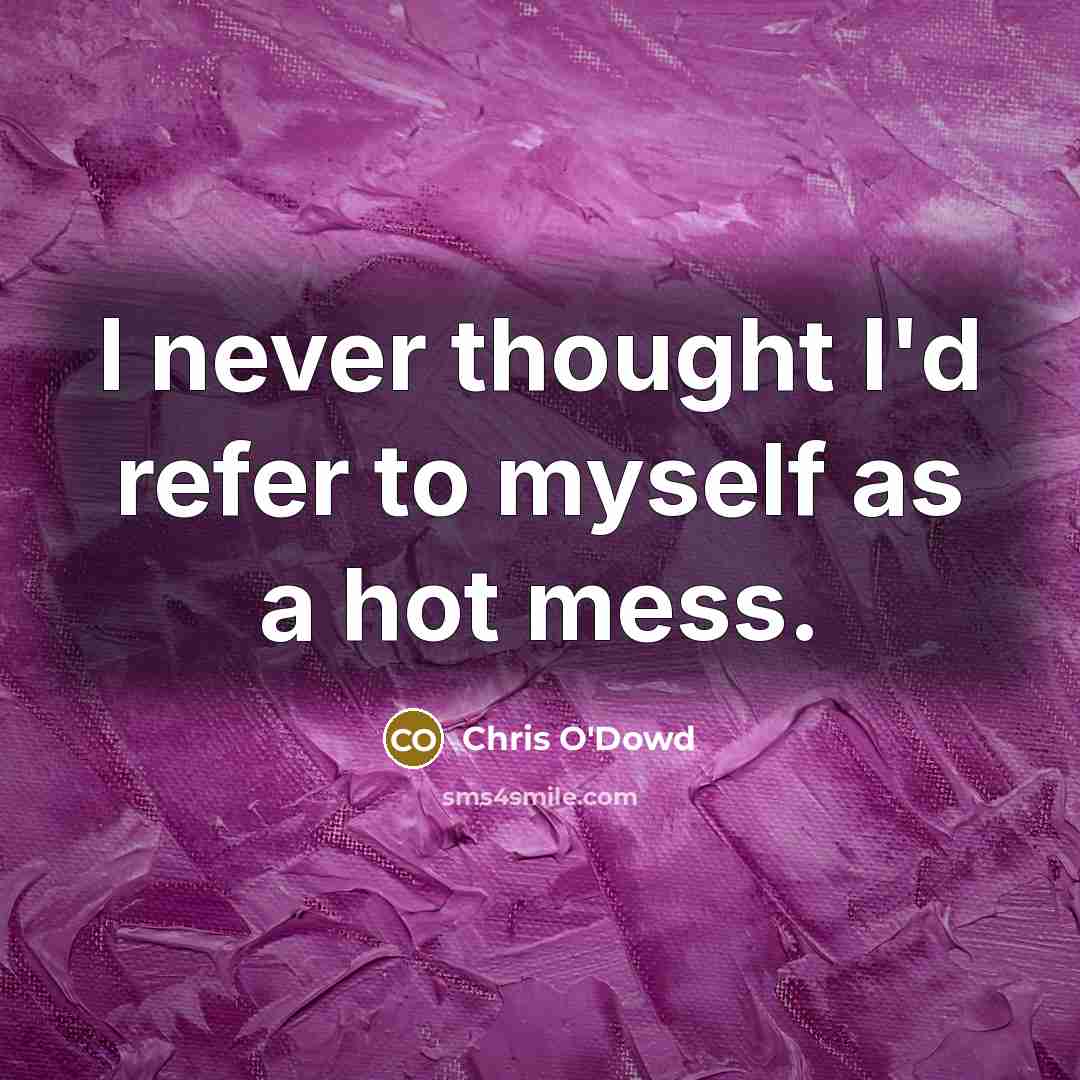 “I never thought I'd refer to myself as a hot mess.” quote by Chris O'Dowd