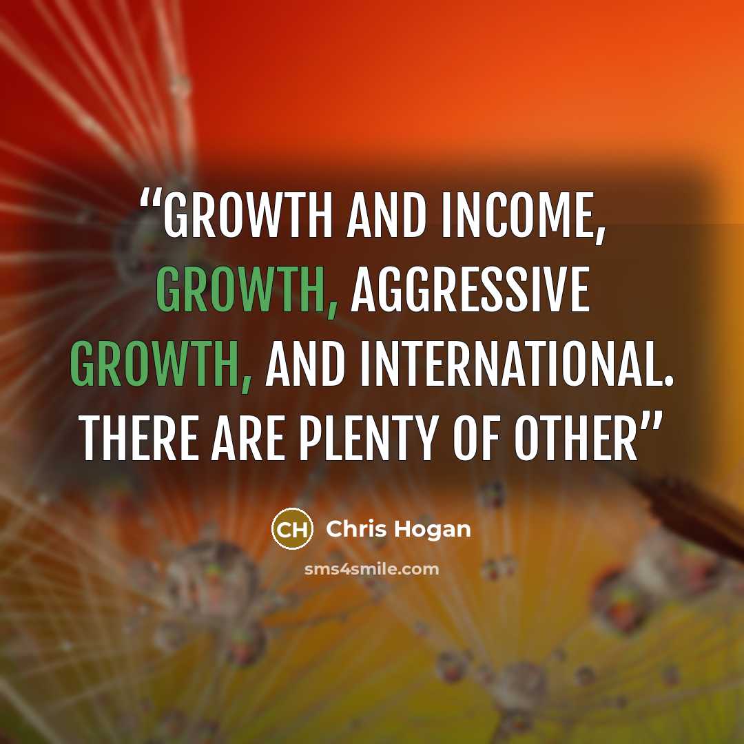 “Growth and Income, Growth, Aggressive Growth, and International. There are plenty of other” quote by Chris Hogan