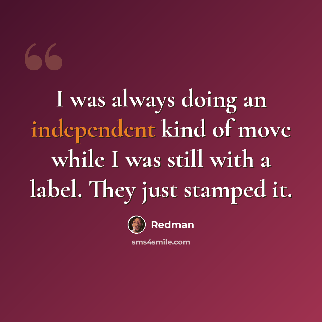“I was always doing an independent kind of move while I was still with a label. They just stamped it.” quote by Redman