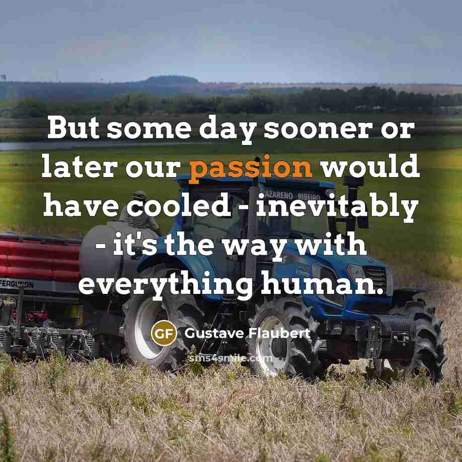 “But some day sooner or later our passion would have cooled - inevitably - it's the way with everything human.” quote by Gustave Flaubert