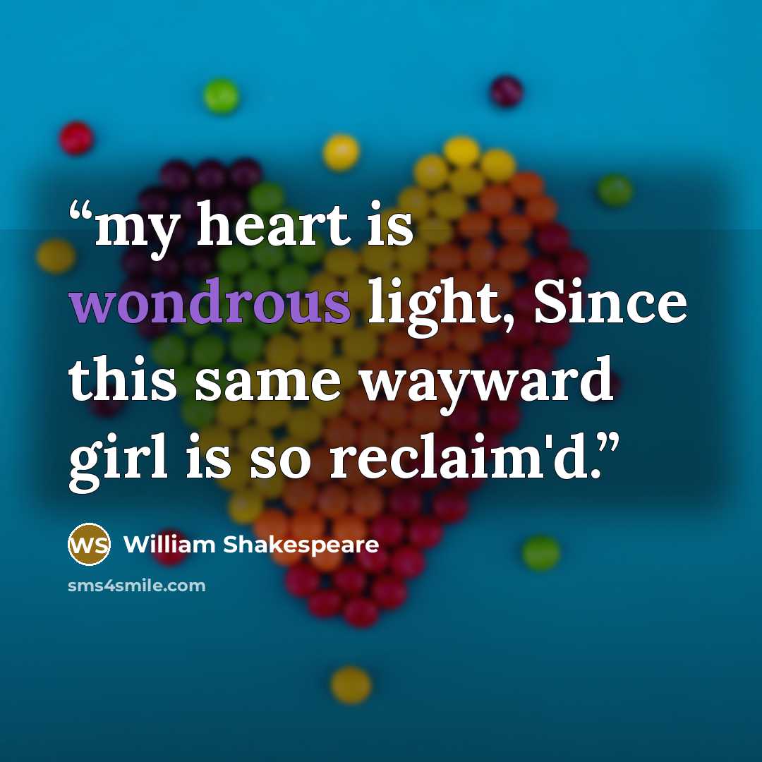 “my heart is wondrous light, Since this same wayward girl is so reclaim'd.” quote by William Shakespeare