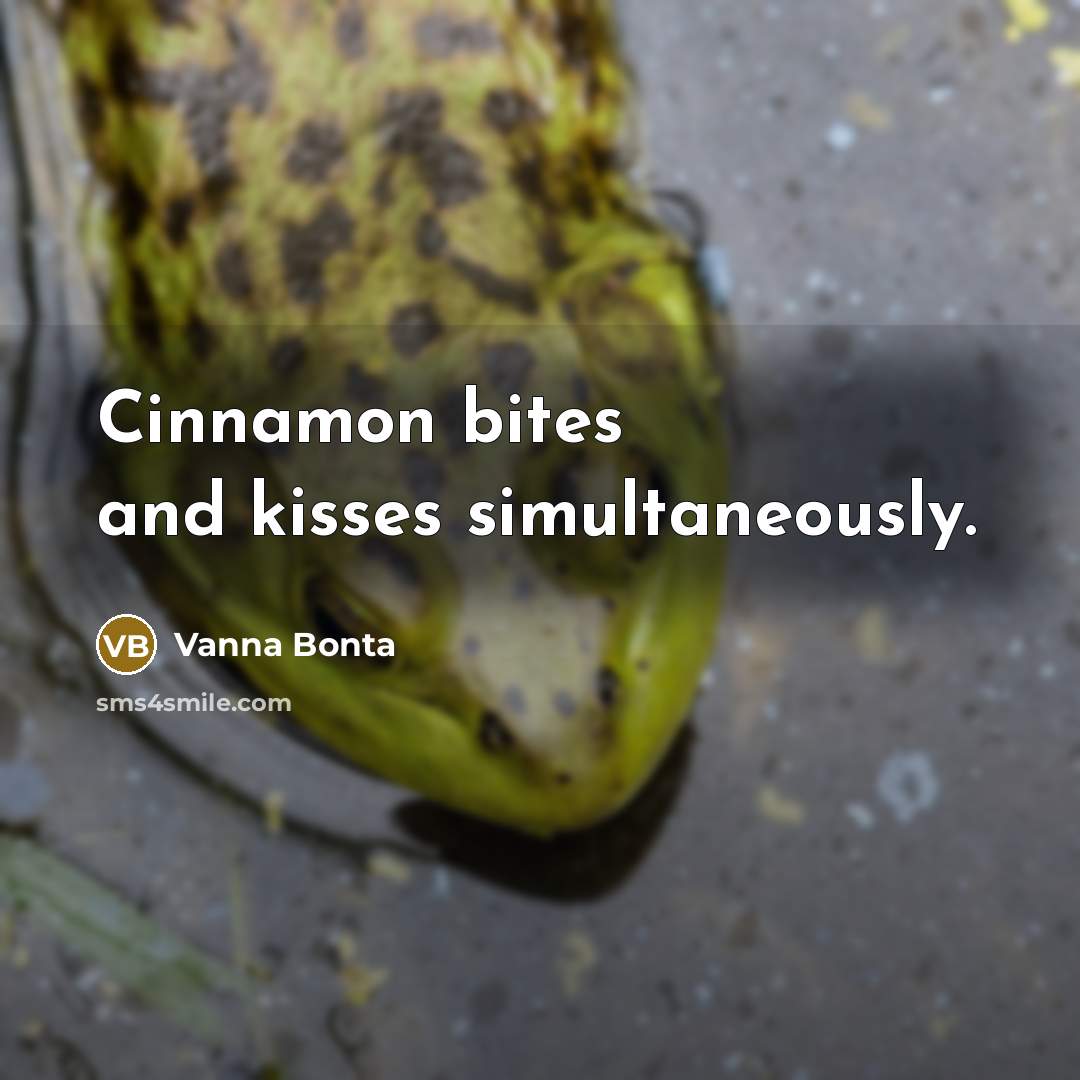 “Cinnamon bites and kisses simultaneously.” quote by Vanna Bonta