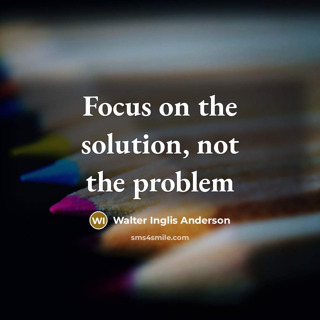 “Focus on the solution, not the problem” quote by Walter Inglis Anderson