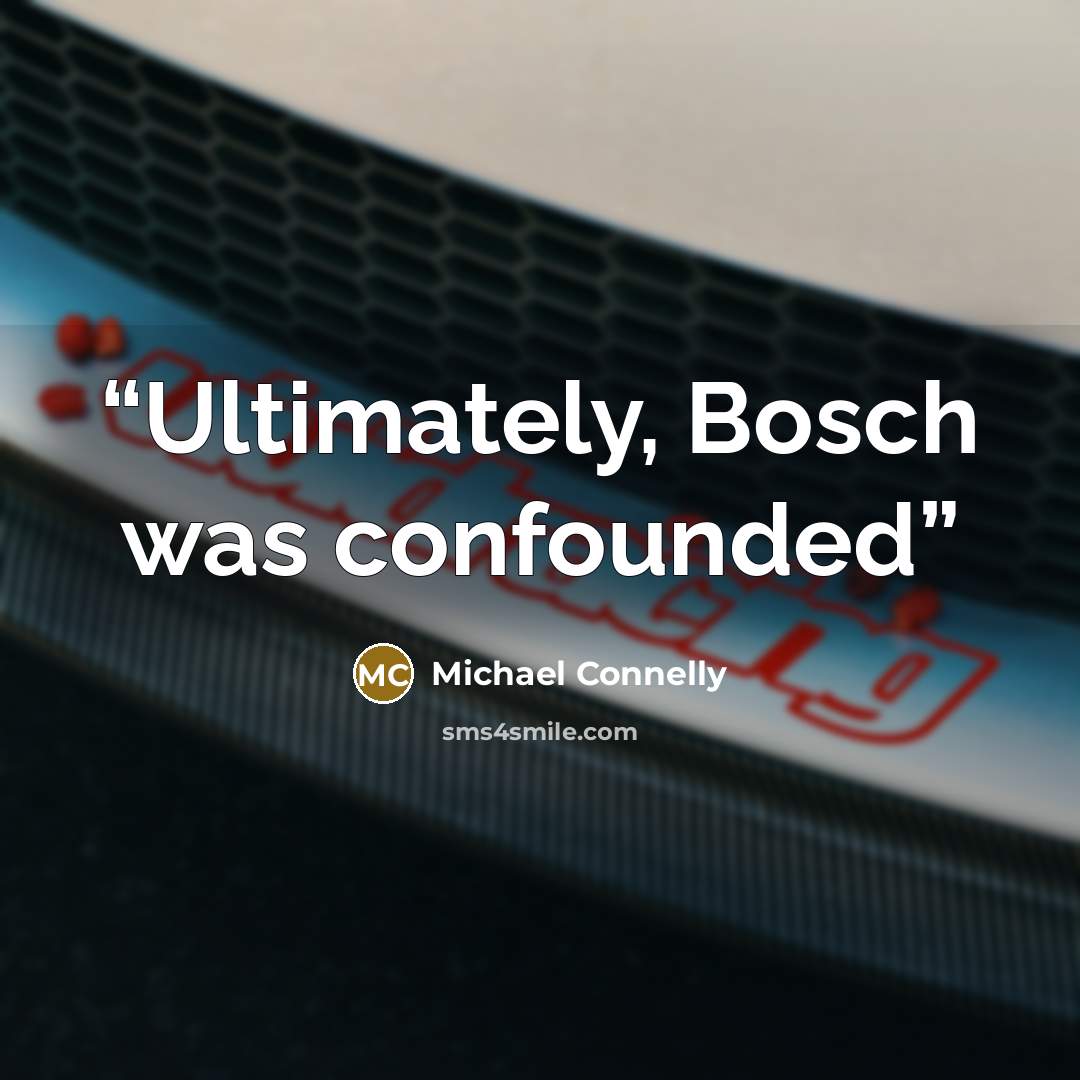 “Ultimately, Bosch was confounded” quote by Michael Connelly