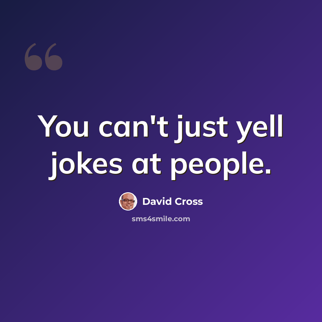 “You can't just yell jokes at people.” quote by David Cross