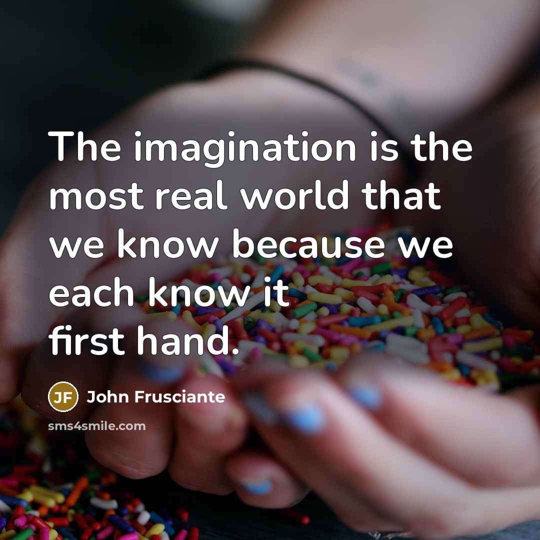 “The imagination is the most real world that we know because we each know it first hand.” quote by John Frusciante