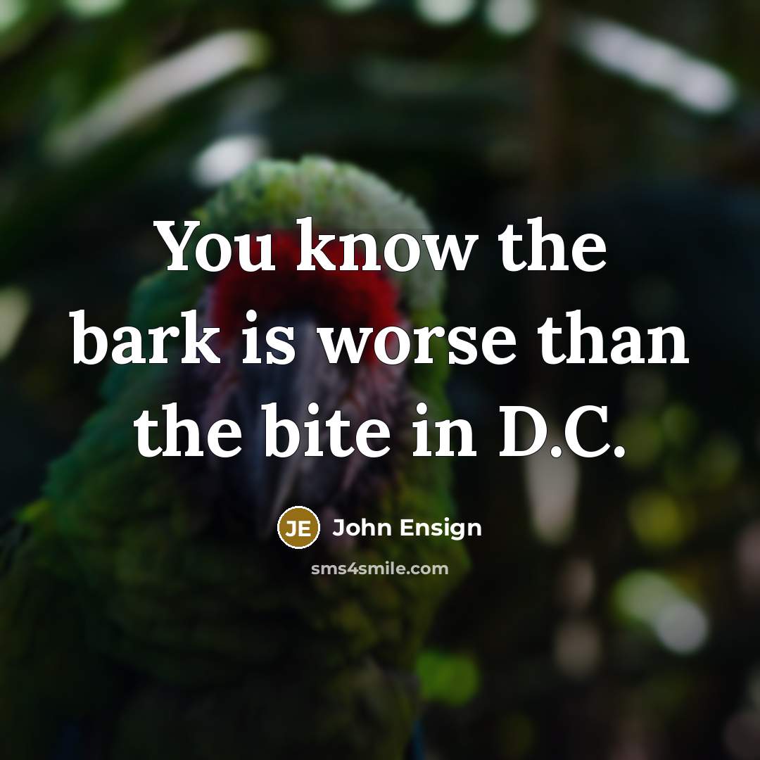 “You know the bark is worse than the bite in D.C.” quote by John Ensign