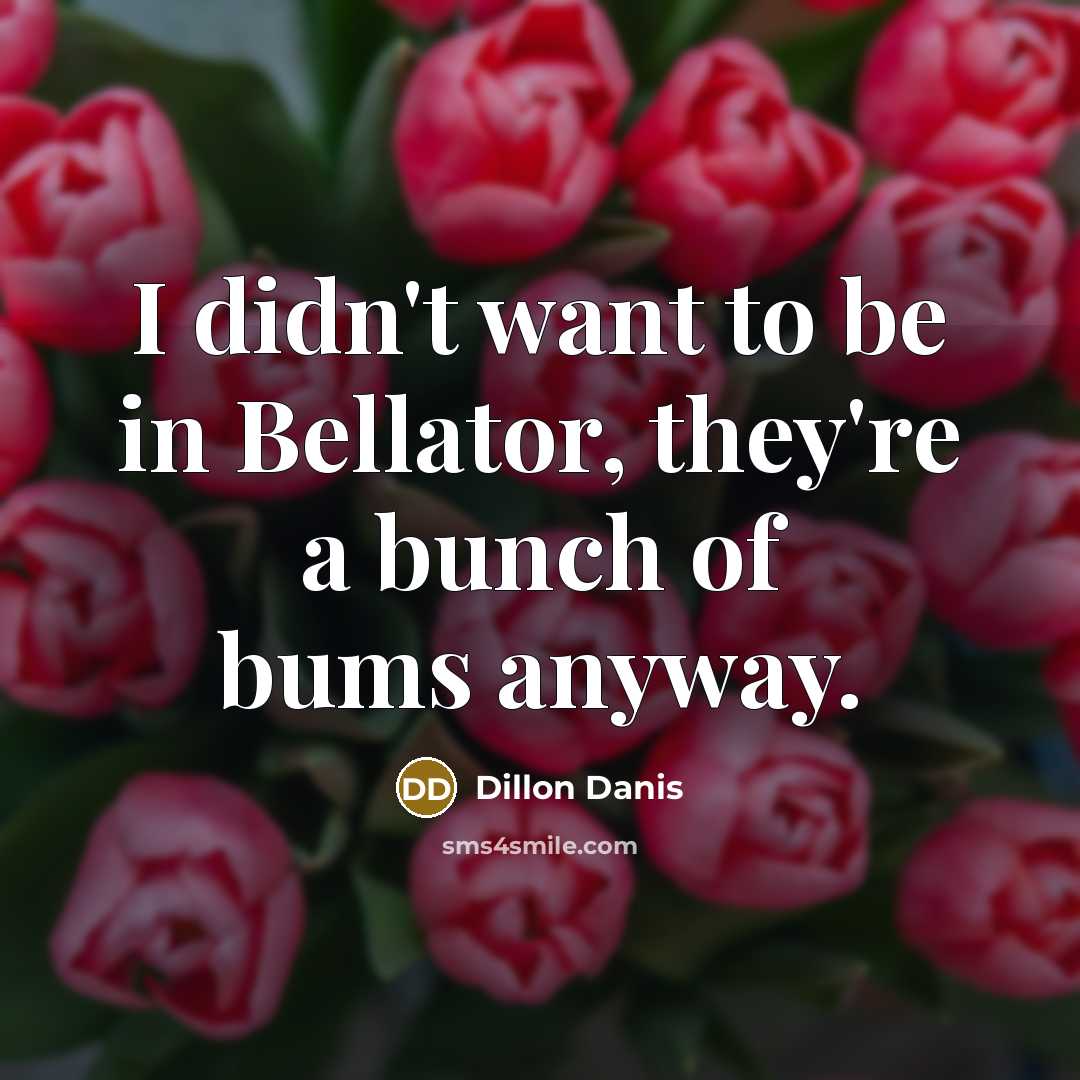 “I didn't want to be in Bellator, they're a bunch of bums anyway.” quote by Dillon Danis