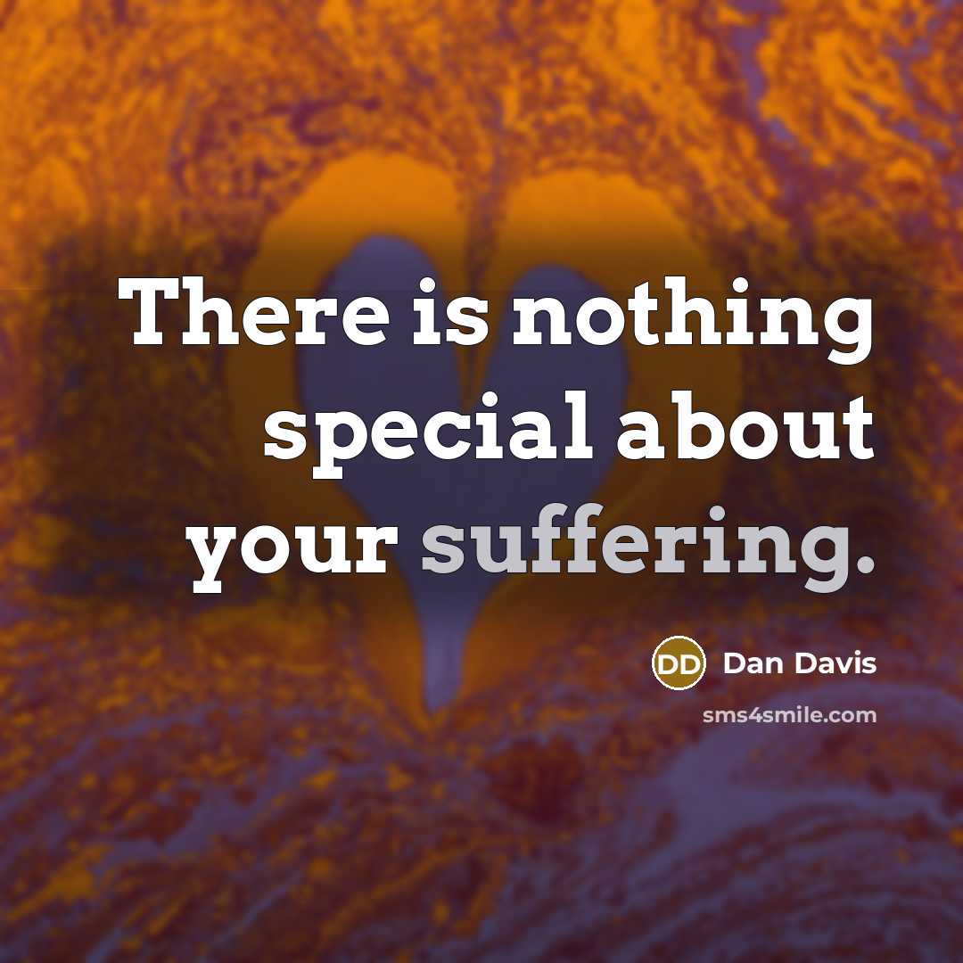 “There is nothing special about your suffering.” quote by Dan Davis