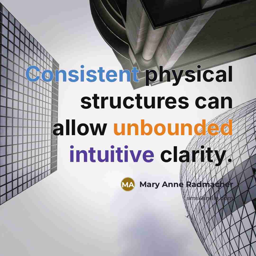 “Consistent physical structures can allow unbounded intuitive clarity.” quote by Mary Anne Radmacher