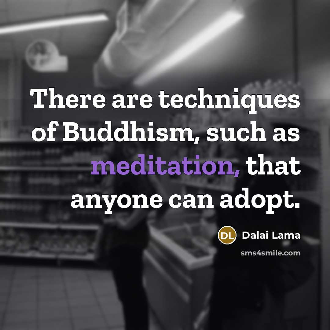 “There are techniques of Buddhism, such as meditation, that anyone can adopt.” quote by Dalai Lama