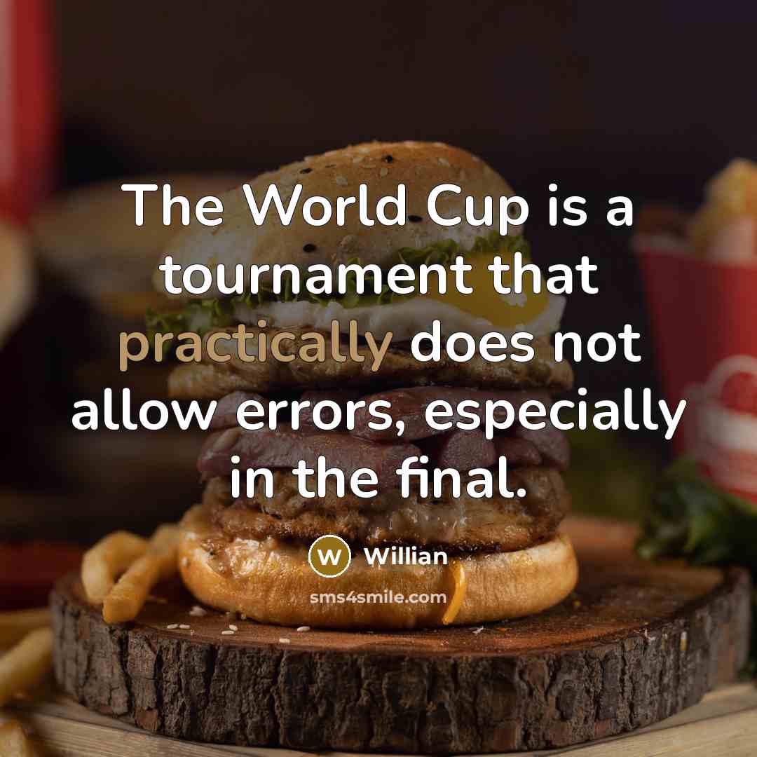 “The World Cup is a tournament that practically does not allow errors, especially in the final.” quote by Willian