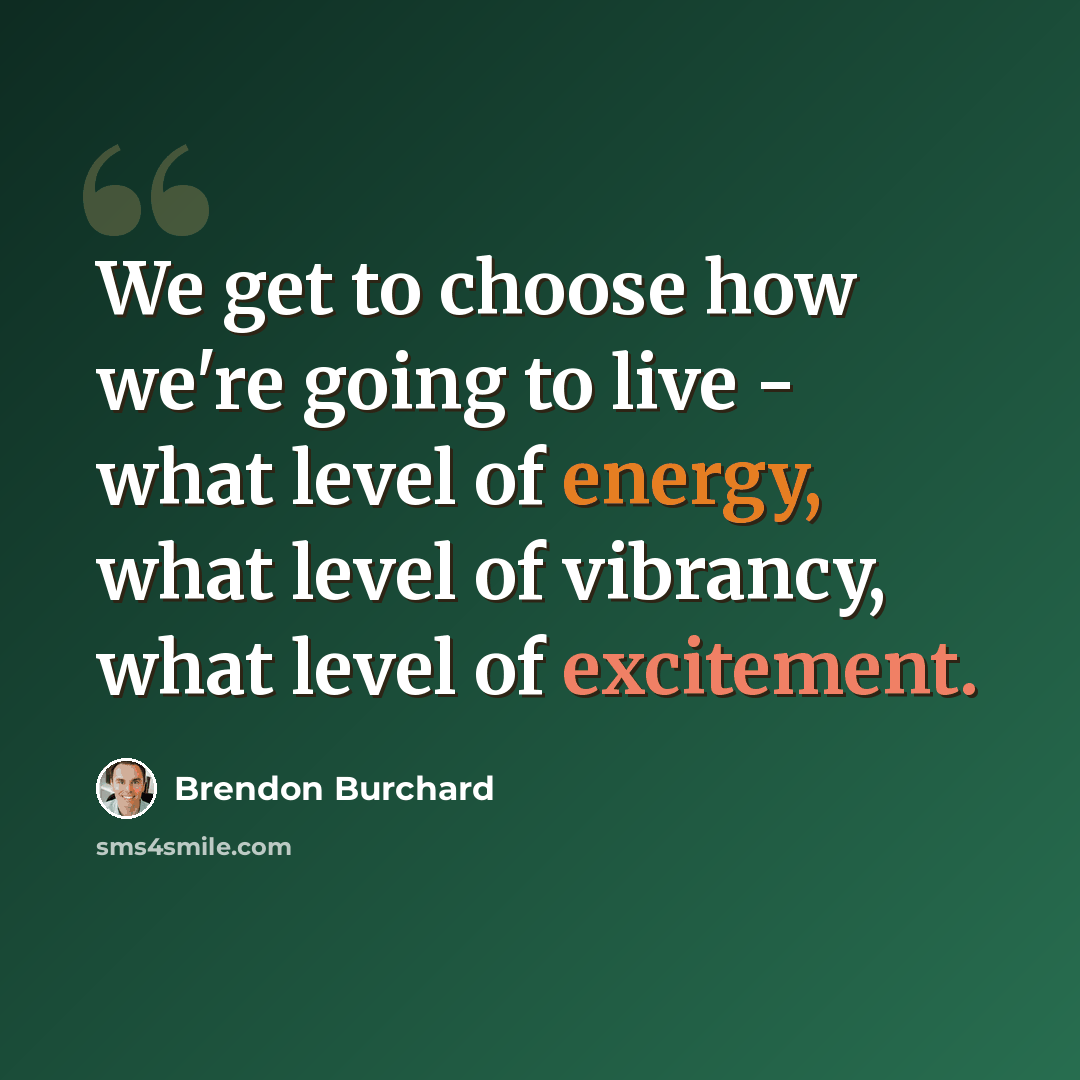 “We get to choose how we're going to live - what level of energy, what level of vibrancy, what level of excitement.” quote by Brendon Burchard