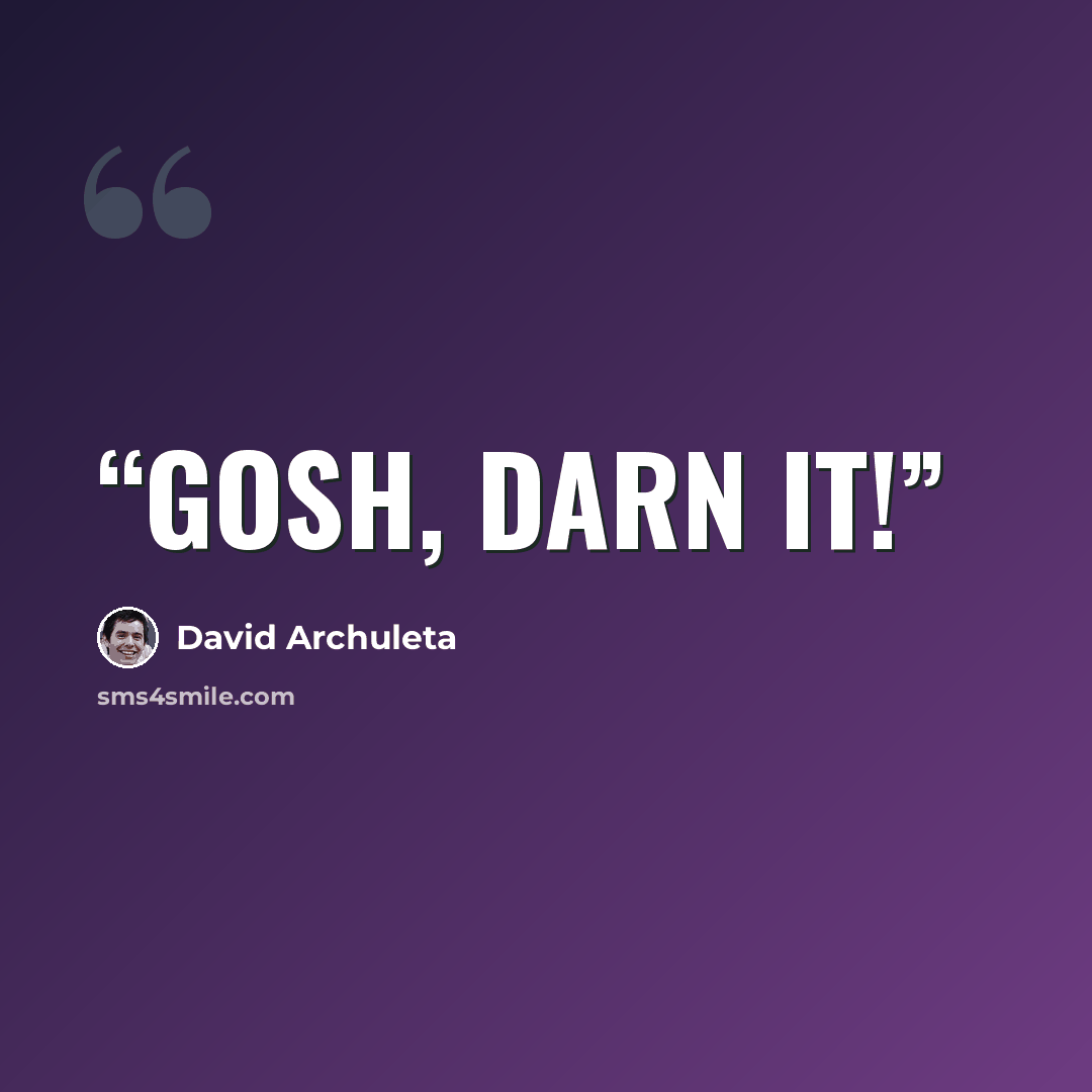“Gosh, darn it!” quote by David Archuleta