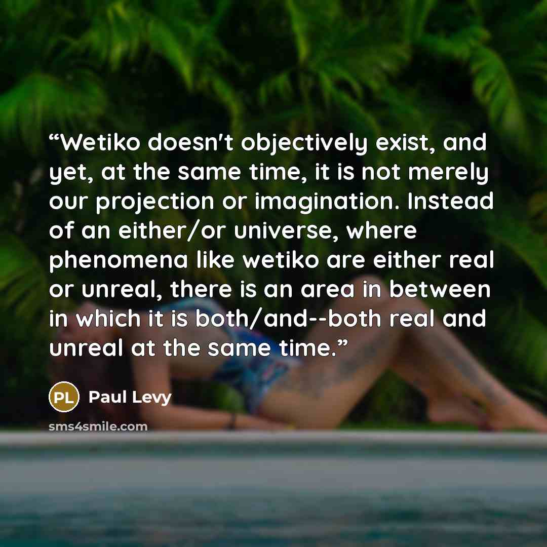 “Wetiko doesn't objectively exist, and yet, at the same time, it is not merely our projection or imagination. Instead of an either/or universe, where phenomena like wetiko are either real or unreal, there is an area in between in which it is both/and--both real and unreal at the same time.” quote by Paul Levy