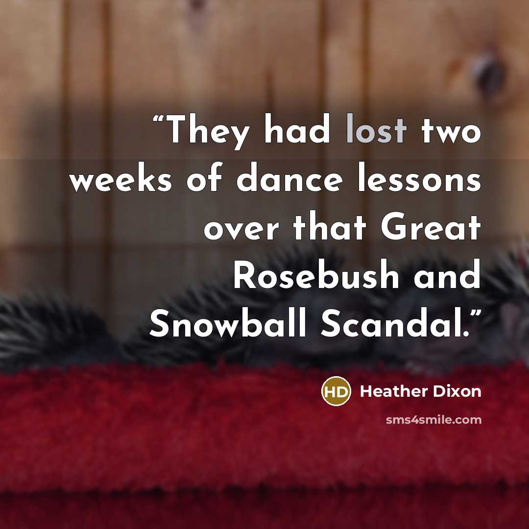 “They had lost two weeks of dance lessons over that Great Rosebush and Snowball Scandal.” quote by Heather Dixon