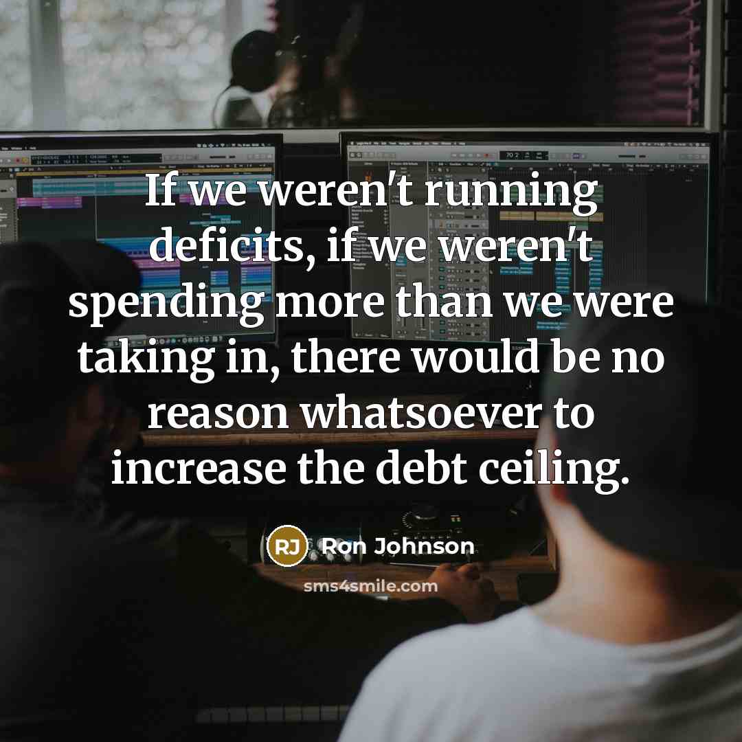 “If we weren't running deficits, if we weren't spending more than we were taking in, there would be no reason whatsoever to increase the debt ceiling.” quote by Ron Johnson