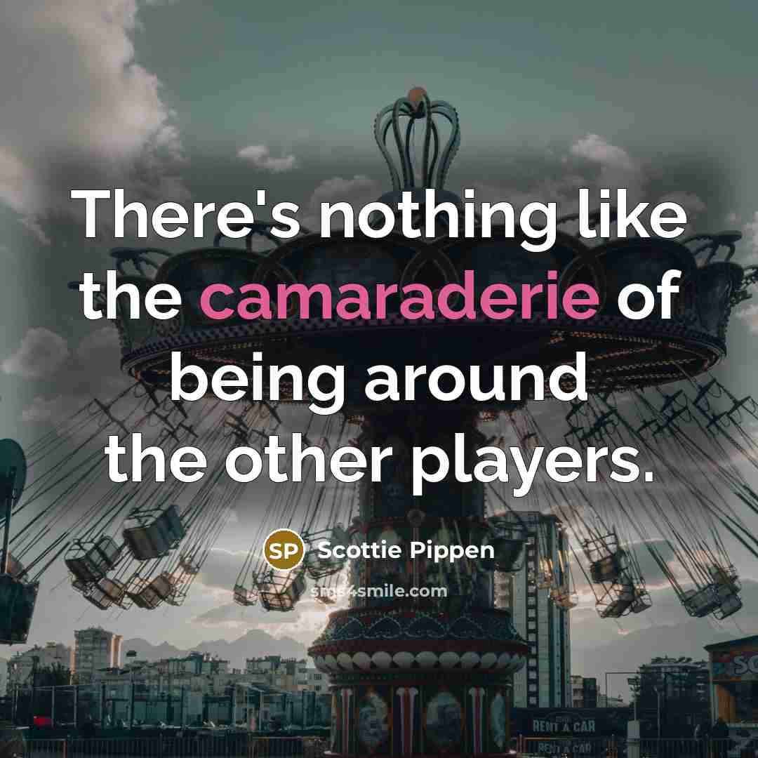 “There's nothing like the camaraderie of being around the other players.” quote by Scottie Pippen