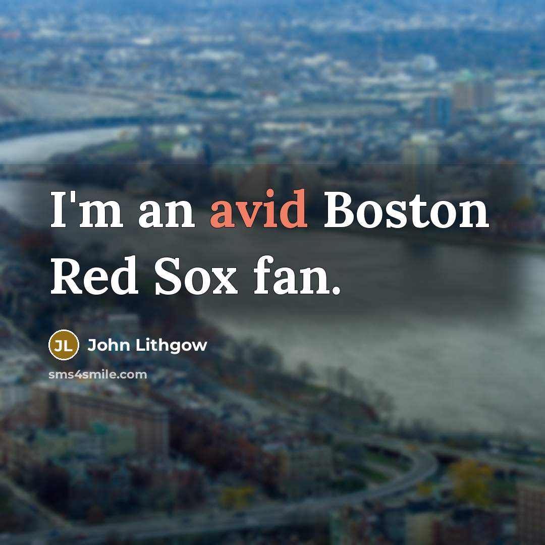 “I'm an avid Boston Red Sox fan.” quote by John Lithgow