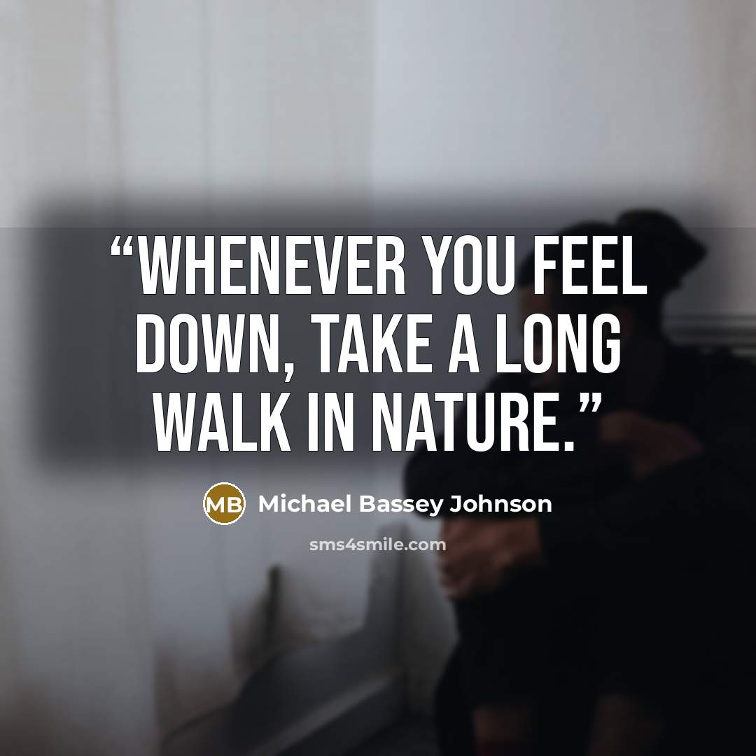 “Whenever you feel down, take a long walk in nature.” quote by Michael Bassey Johnson