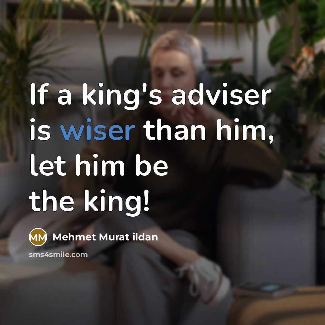 “If a king's adviser is wiser than him, let him be the king!” quote by Mehmet Murat Ildan