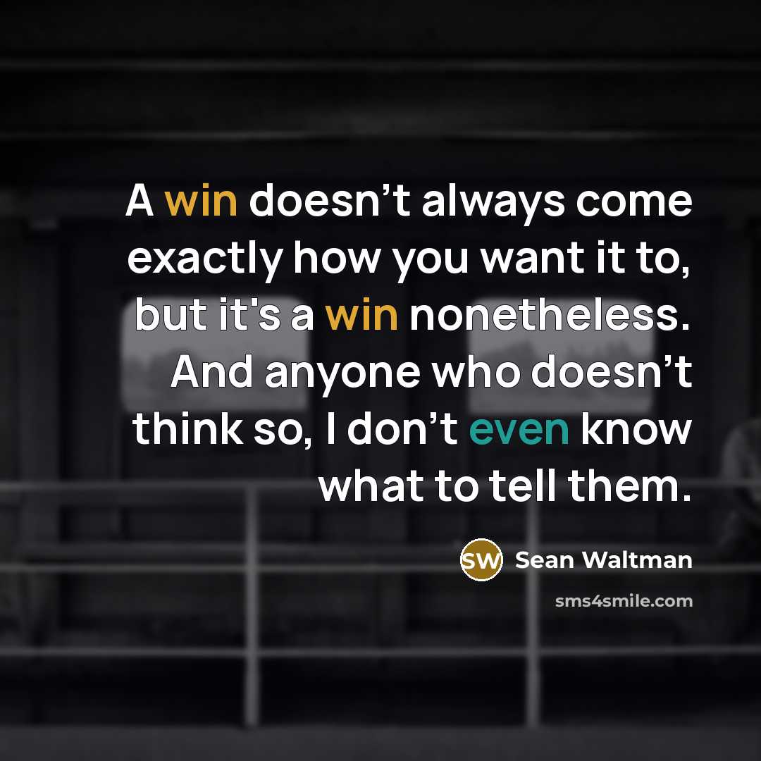 “A win doesn't always come exactly how you want it to, but it's a win nonetheless. And anyone who doesn't think so, I don't even know what to tell them.” quote by Sean Waltman