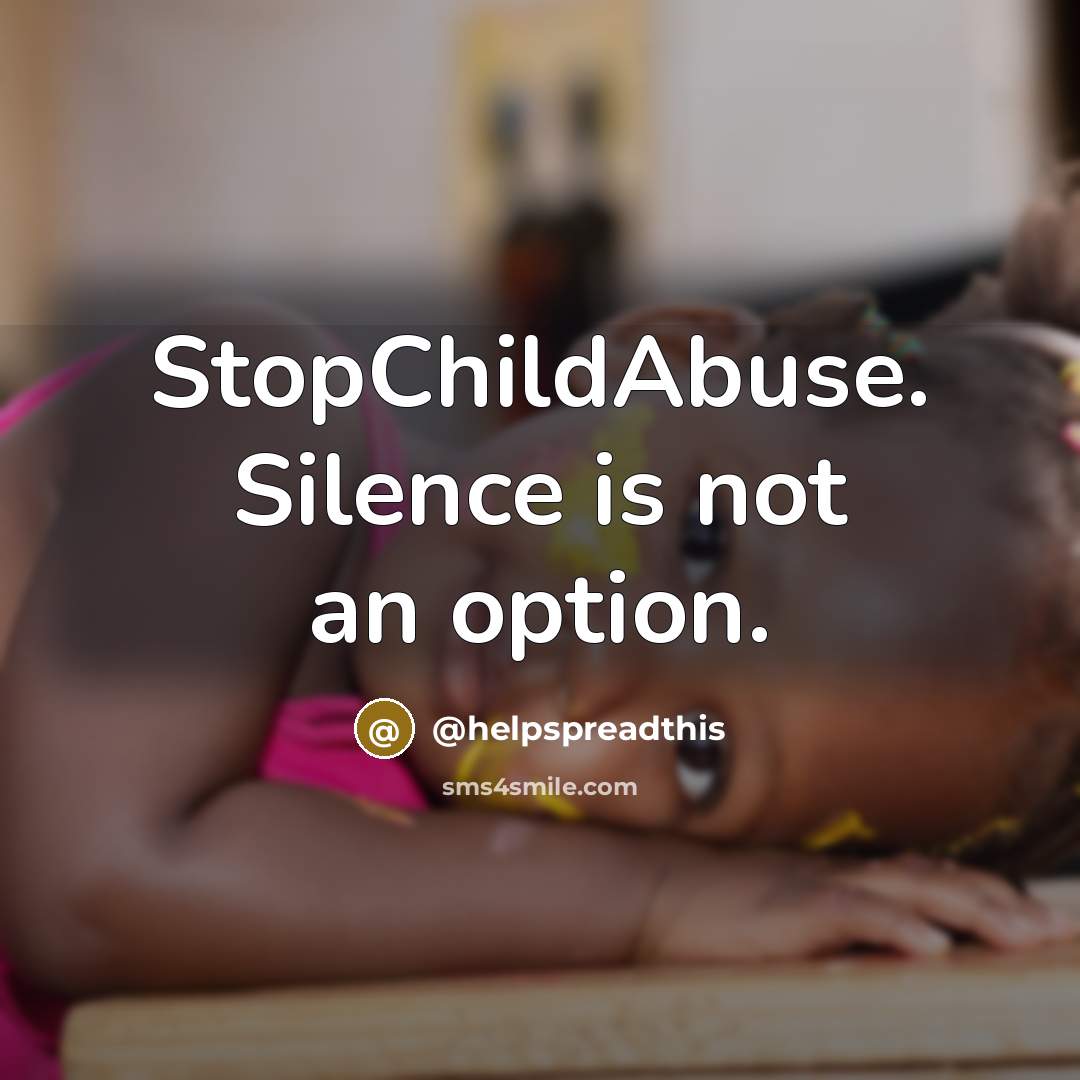 “StopChildAbuse. Silence is not an option.” quote by @helpspreadthis