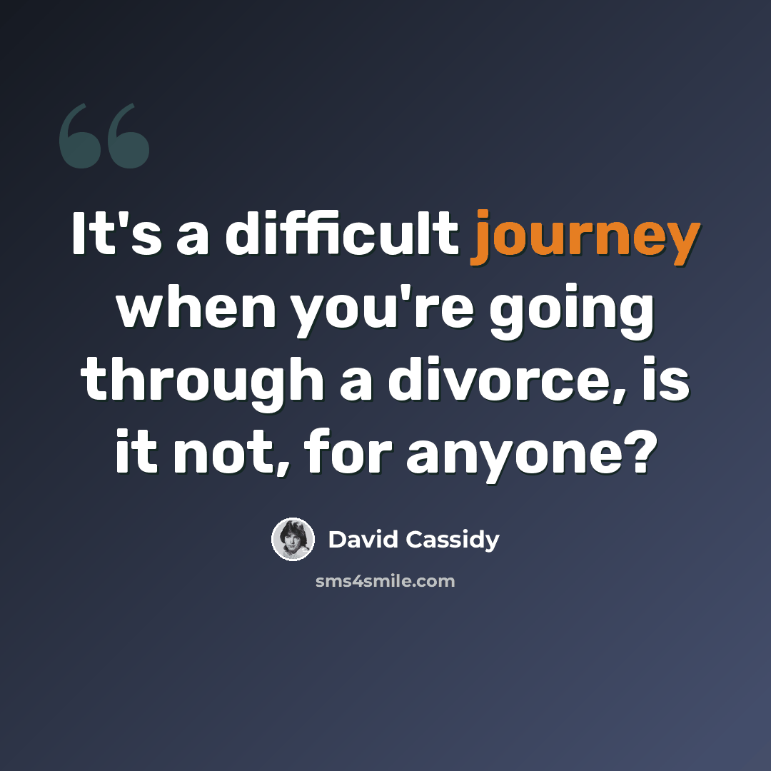 “It's a difficult journey when you're going through a divorce, is it not, for anyone?” quote by David Cassidy