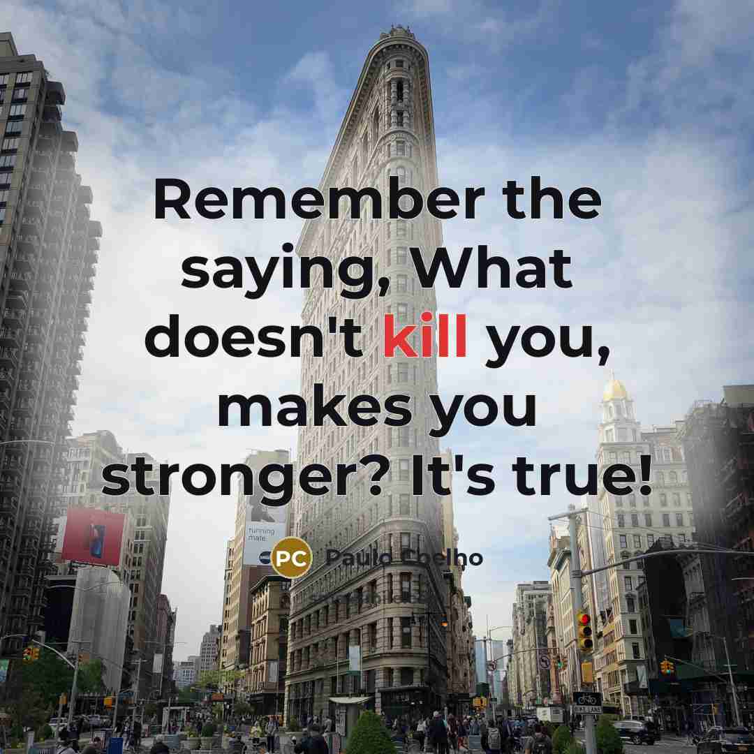 “Remember the saying, What doesn't kill you, makes you stronger? It's true!” quote by Paulo Coelho
