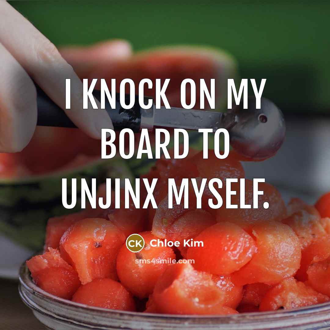 “I knock on my board to unjinx myself.” quote by Chloe Kim