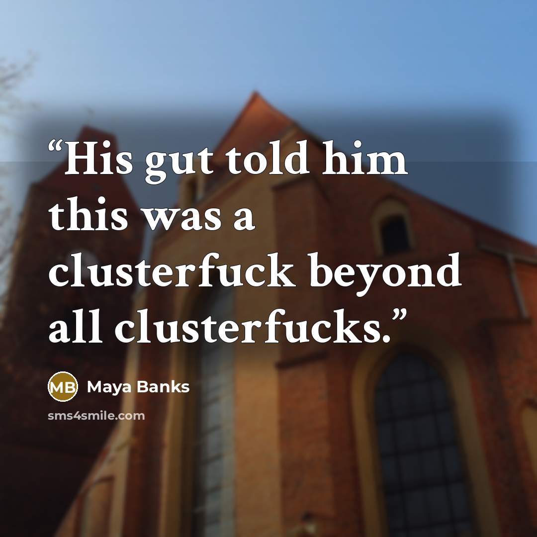 “His gut told him this was a clusterfuck beyond all clusterfucks.” quote by Maya Banks