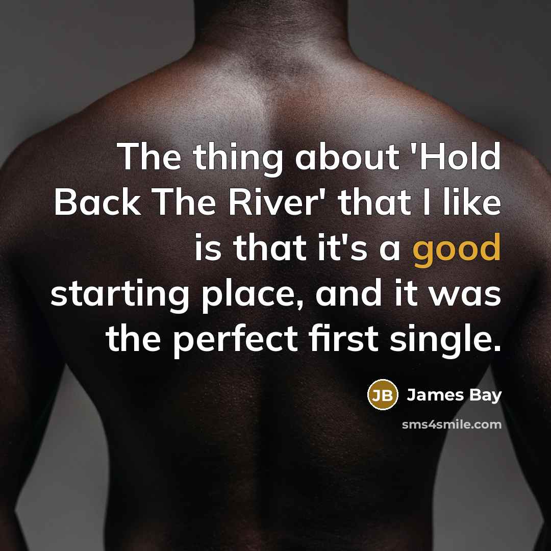 “The thing about 'Hold Back The River' that I like is that it's a good starting place, and it was the perfect first single.” quote by James Bay