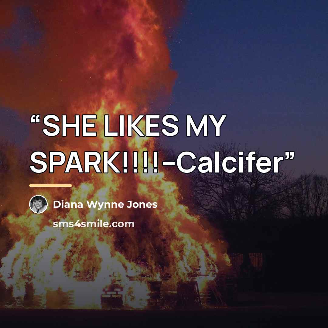 “SHE LIKES MY SPARK!!!!--Calcifer” quote by Diana Wynne Jones