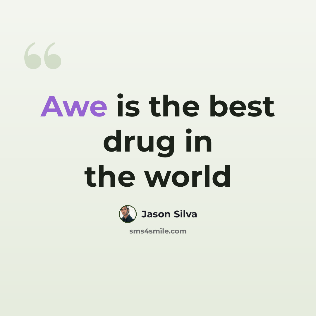 “Awe is the best drug in the world” quote by Jason Silva