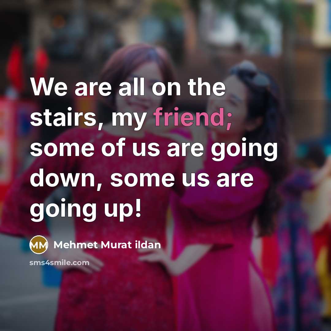 “We are all on the stairs, my friend; some of us are going down, some us are going up!” quote by Mehmet Murat Ildan