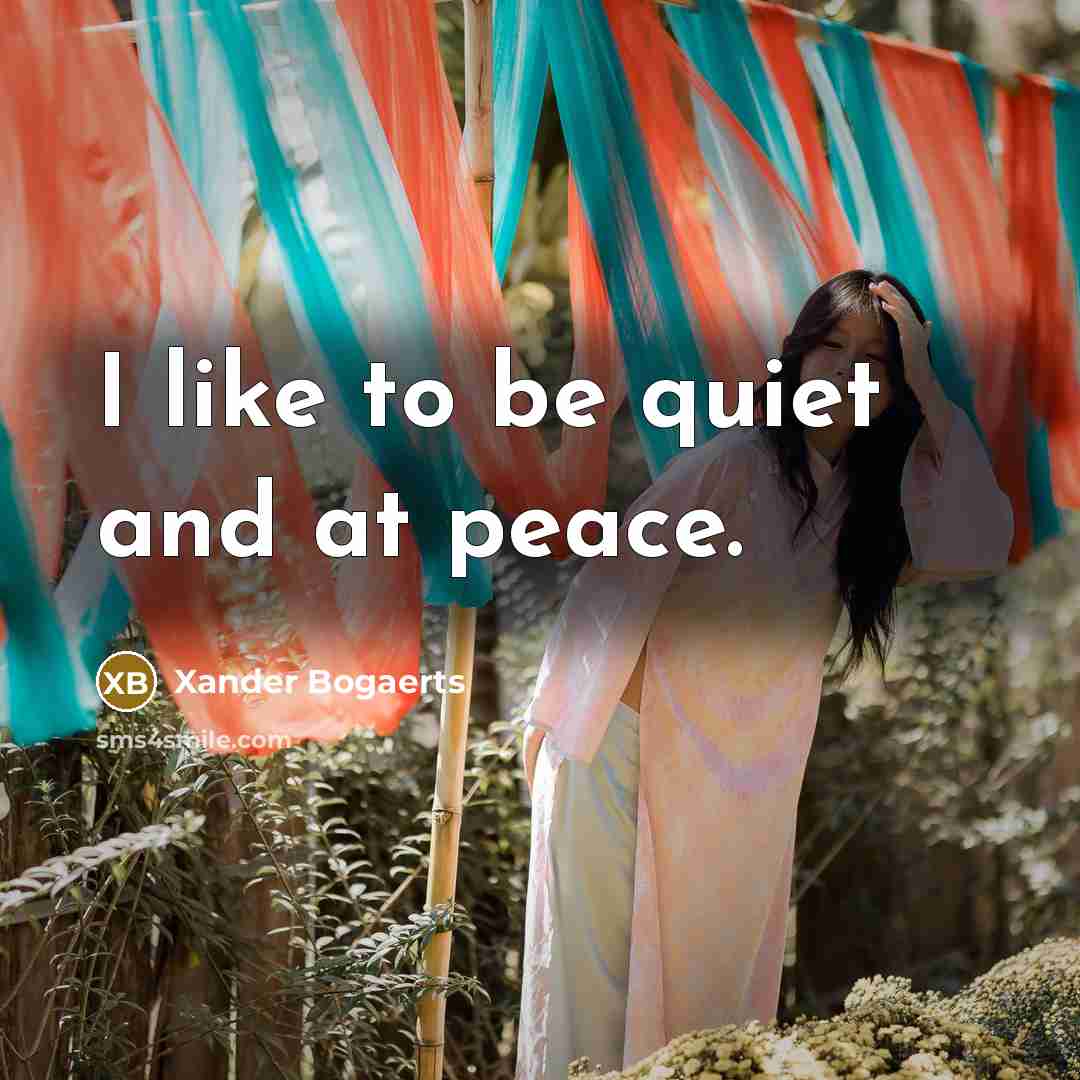 “I like to be quiet and at peace.” quote by Xander Bogaerts