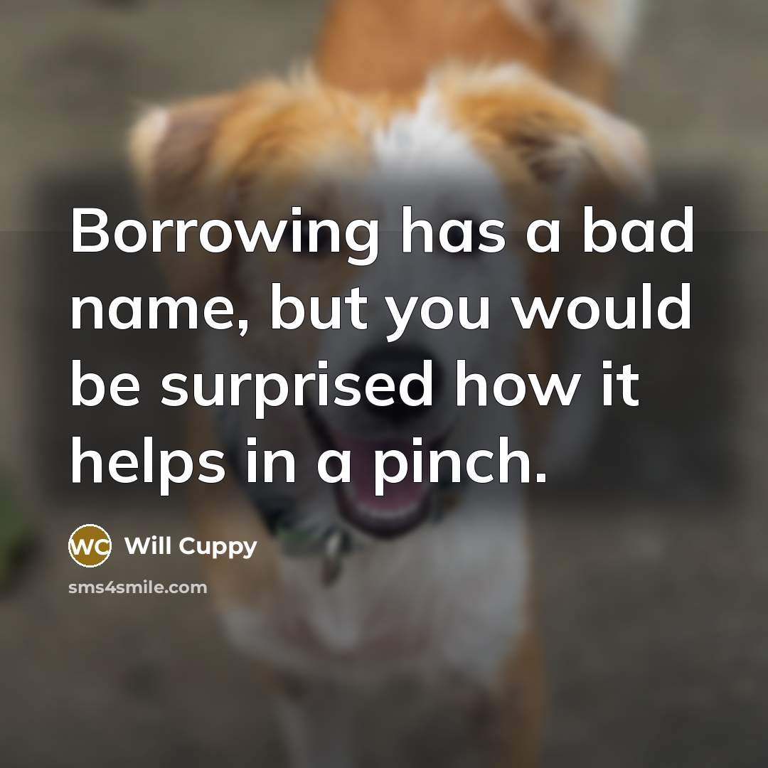 “Borrowing has a bad name, but you would be surprised how it helps in a pinch.” quote by Will Cuppy