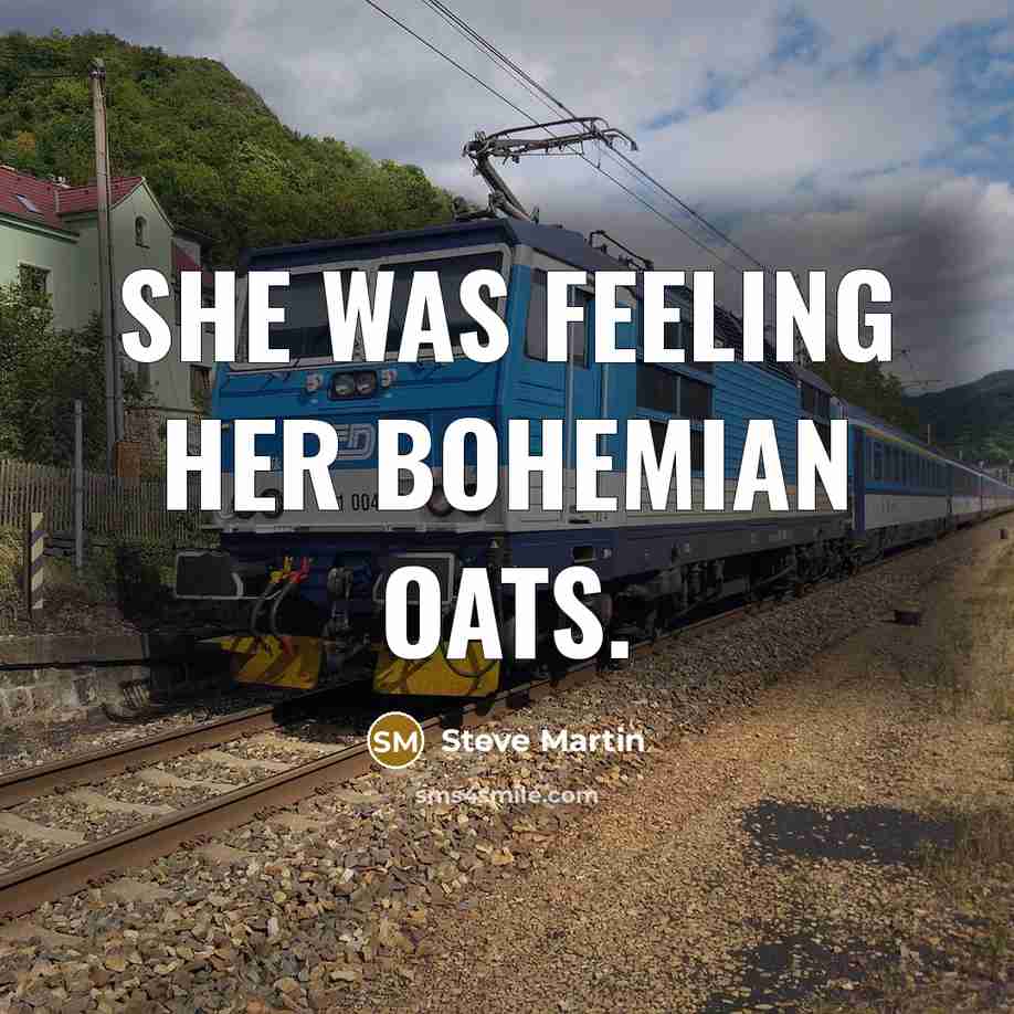 “She was feeling her bohemian oats.” quote by Steve Martin