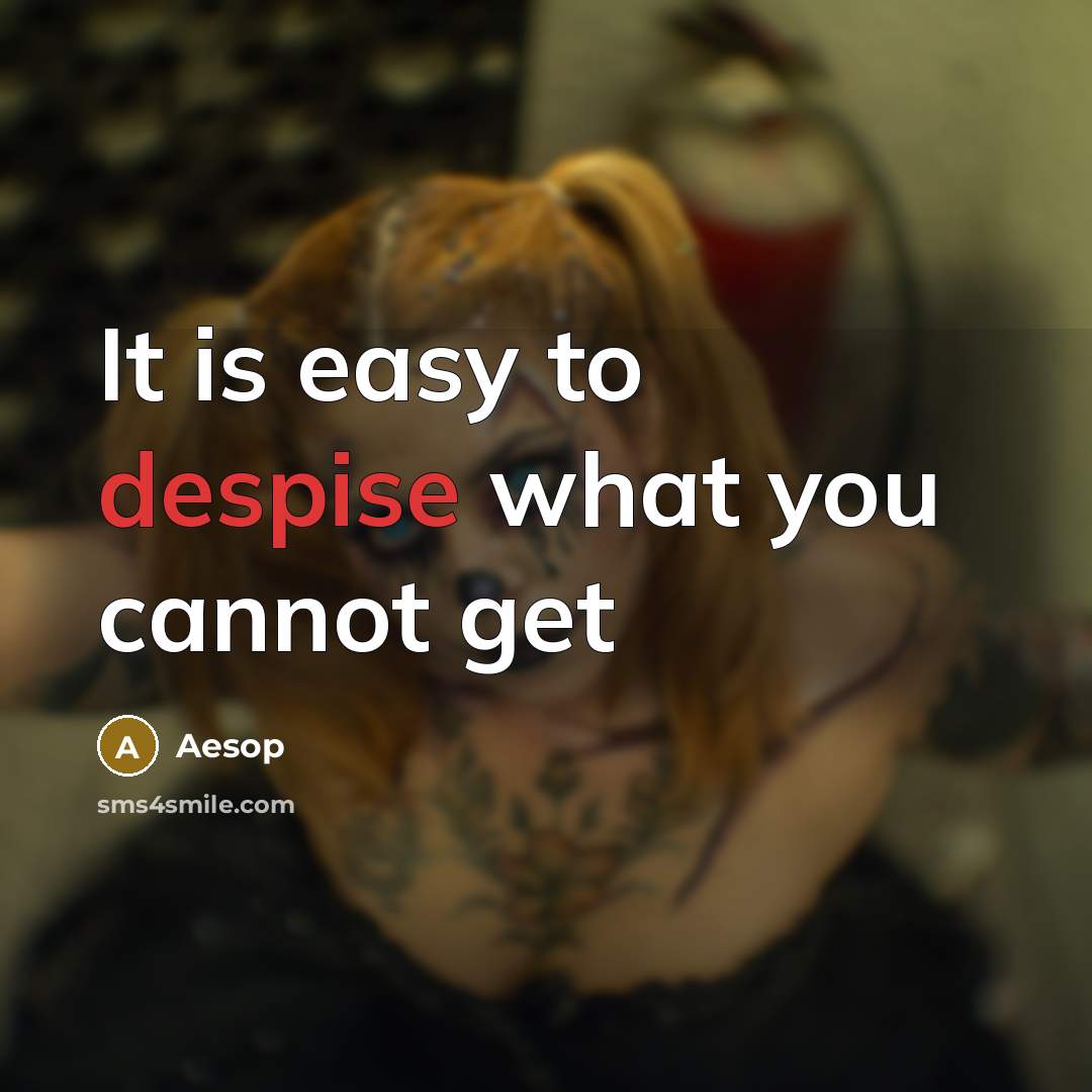 “It is easy to despise what you cannot get” quote by Aesop