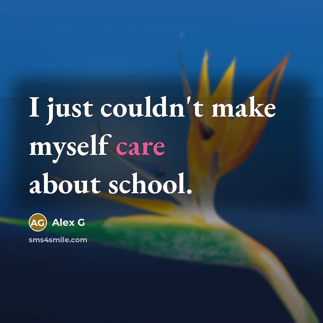 “I just couldn't make myself care about school.” quote by Alex G