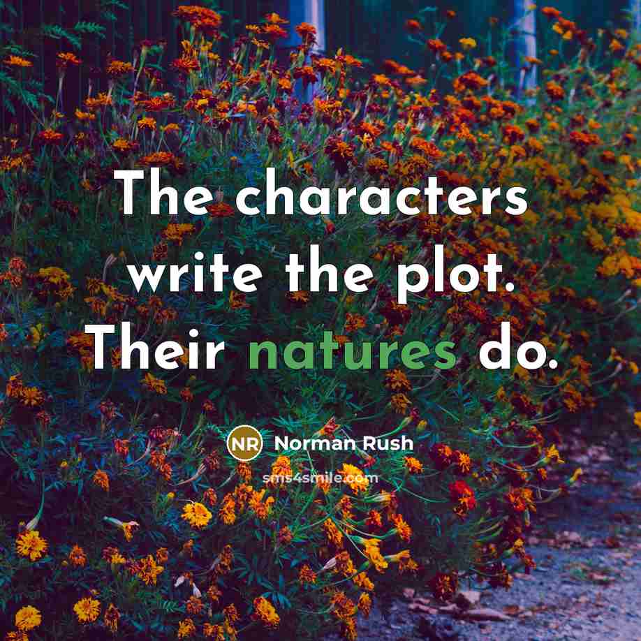 “The characters write the plot. Their natures do.” quote by Norman Rush